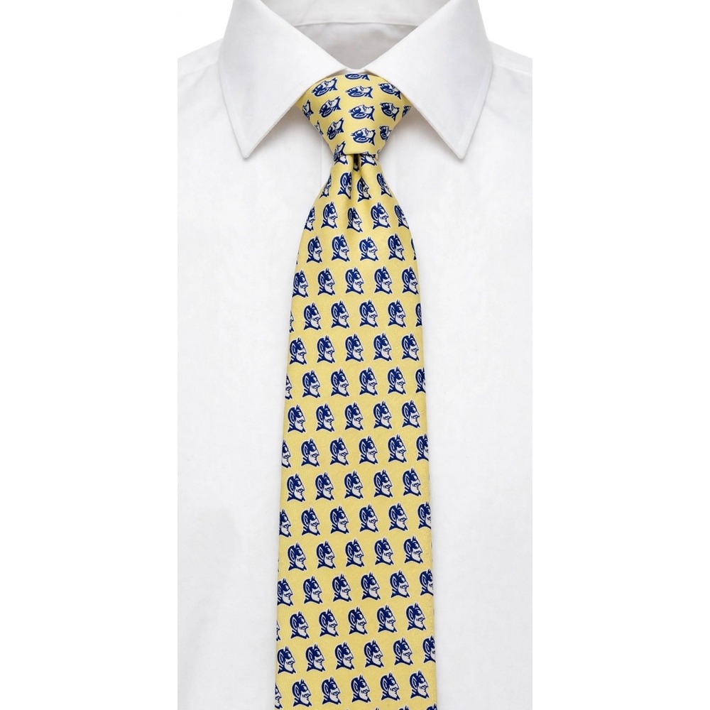 Vineyard Vines XL Duke Blue Devils Tie Yellow Blue Silk Custom Collection